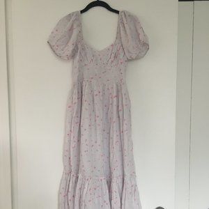 Loveshackfancy Angie Dress Brimfield Grey floral